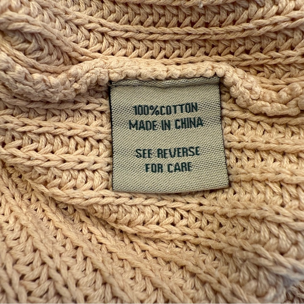 525 America Beige Cotton Tunic Sweater Split Back Medium - Picture 11 of 12